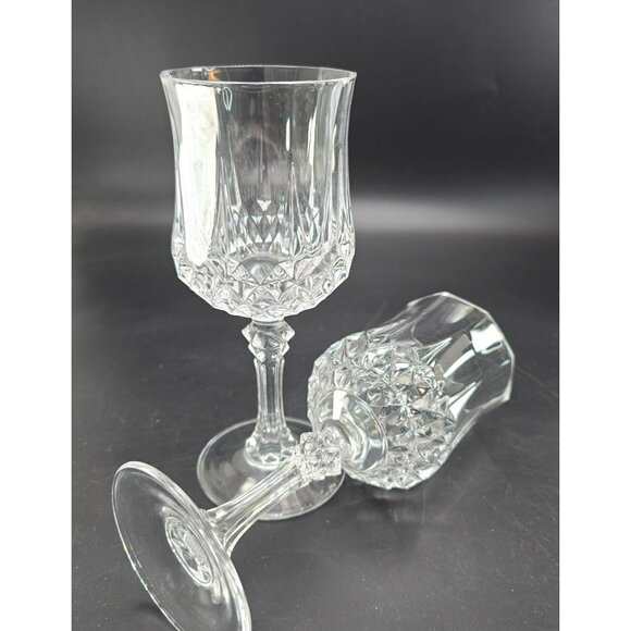 Crystal D'Arc Longchamp Goblets Set With Elegant Faceted Design DH1373 - Picture 5 of 5